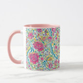 Pink Floral Arabisches Muster Tasse (Links)