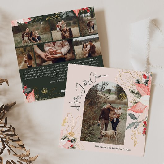 Pink Floral Arch Holly Jolly Weihnachten Sieben Fo