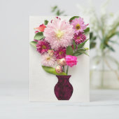 Pink Floral Arrangement - Karte (Stehend Vorderseite)