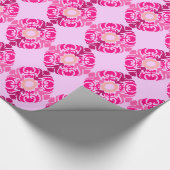 Pink Floral Art Wrapping Paper Geschenkpapier (Ecke)