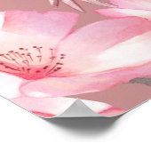 Pink Floral Axolotl Poster (Ecke)