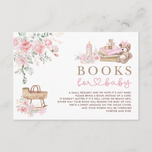 Pink Floral Baby Bekleidung Bücher für Baby Girl Begleitkarte (Vorderseite)