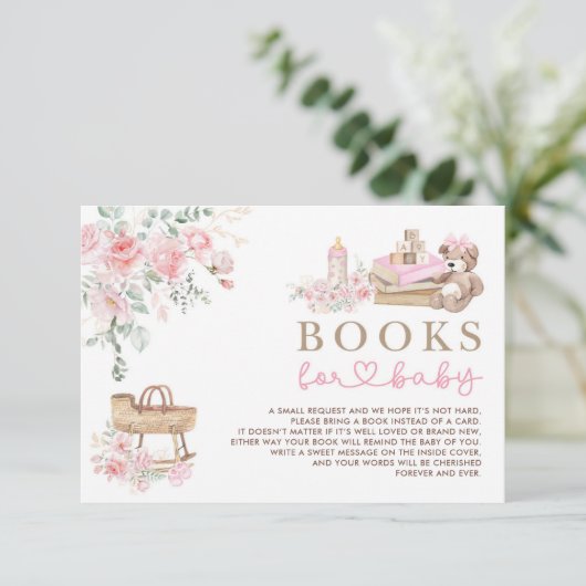 Pink Floral Baby Bekleidung Bücher für Baby Girl Begleitkarte (Stehend Vorderseite)