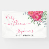 Pink Floral Baby Dusche Banner (Horizontal)