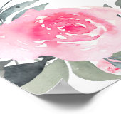 Pink Floral Baby Dusche Begrüßungszeichen Poster (Ecke)