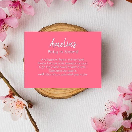 Pink Floral Baby Dusche Buchungsanfrage Begleitkarte