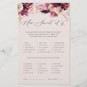 Pink Floral Baby Dusche Candy Guessing Game Sheet Flyer (Vorne)