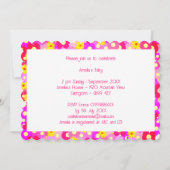 Pink Floral Baby Dusche Einladung (Rückseite)