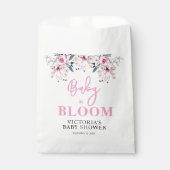 Pink Floral Baby Dusche Empfang Geschenktütchen (Vorderseite)