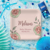 Pink Floral Baby Dusche Pappteller (Party)