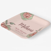 Pink Floral Baby Dusche Pappteller (Gewinkelt)