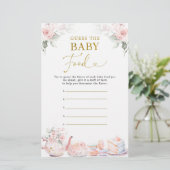 Pink Floral Baby Dusche Party Ratess Baby Food (Stehend Vorderseite)