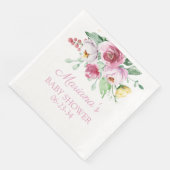 Pink Floral Baby Dusche Serviette (Ecke)
