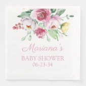 Pink Floral Baby Dusche Serviette (Vorderseite)