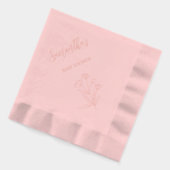 Pink Floral Baby Dusche Servietten Mit Folie (Links)