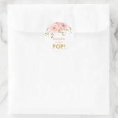 Pink Floral Baby Dusche Sie ist bereit zum Pop Gef Runder Aufkleber (Tasche)