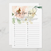 Pink Floral Baby Dusche Spiel Baby Name Race Card Einladung (Vorne/Hinten)