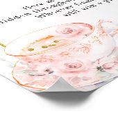 Pink Floral Baby Dusche Tee Party Schnuller Jagd Poster (Ecke)