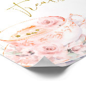 Pink Floral Baby Dusche Tee Party Süßigkeiten & Le Poster (Ecke)