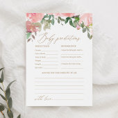 Pink Floral Baby Dusche Vorhersagen und Ratschläge Einladung