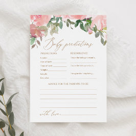 Pink Floral Baby Dusche Vorhersagen und Ratschläge Einladung