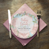 Pink Floral Baby Girl Custom Dusche Pappteller