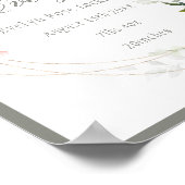 Pink Floral Baby Girl Geburtshinweis Poster (Ecke)