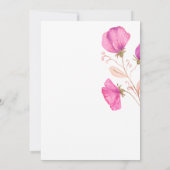 Pink Floral Baby in Bloom Baby Dusche Einladung (Rückseite)