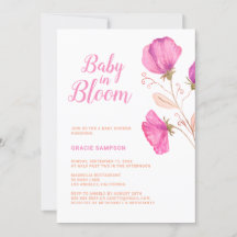 Pink Floral Baby in Bloom Baby Dusche