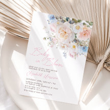 Pink Floral Baby in Bloom Baby Dusche