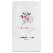 Pink Floral Baby in Bloom Baby Dusche Kleine Geschenktüte (Vorderseite)