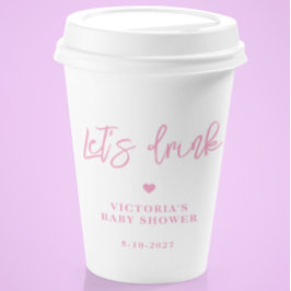 Pink Floral Baby in Bloom Baby Dusche Pappbecher