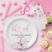 Pink Floral Baby in Bloom Baby Dusche Pappteller (Party)
