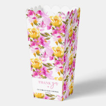 Pink Floral Baby in Bloom Baby Dusche Popcorn