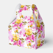 Pink Floral Baby in Bloom Baby Shower Geschenkschachtel (Rückseite)