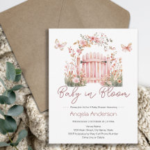 Pink Floral Baby in Bloom Butterfly Babydusche
