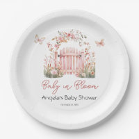 Pink Floral Baby in Bloom Butterfly Babydusche