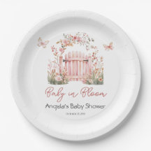 Pink Floral Baby in Bloom Butterfly Babydusche