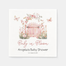 Pink Floral Baby in Bloom Butterfly Babydusche