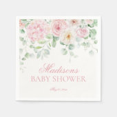 Pink Floral Baby in Bloom Hydrangea Babydusche Serviette (Vorderseite)