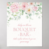 Pink Floral Baby in Bloom Hydrangea Bouquet Bar Poster (Vorne)