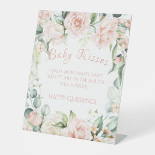 Pink Floral Baby Shooter Baby Kisses Game Sockelschild