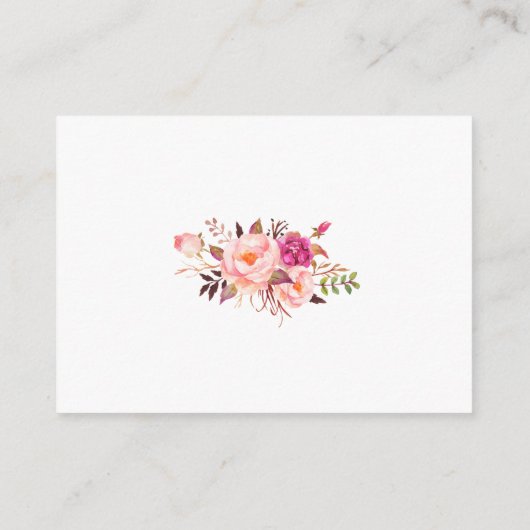 Pink Floral Baby Shooting Books for Baby Card Begleitkarte (Rückseite)