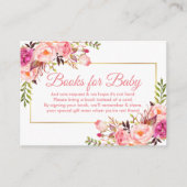 Pink Floral Baby Shooting Books for Baby Card Begleitkarte (Vorderseite)