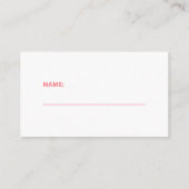 Pink floral baby shower diaper raffle ticket begleitkarte (Rückseite)