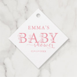 Pink Floral Baby Shower | Elegant Wildflower Geschenkanhänger