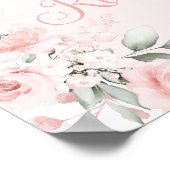 Pink Floral Baby Shower Girl Spanisches Willkommen Poster (Ecke)
