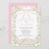 Pink Floral Baby Shower Invitation,  Einladung (Vorne/Hinten)