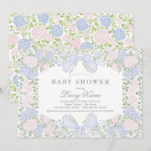 Pink Floral Baby Shower Invitation,  Einladung (Vorne/Hinten)