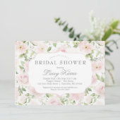 Pink Floral Baby Shower Invitation,  Einladung (Stehend Vorderseite)